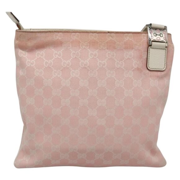 GUCCI GG Canvas Sherry Line Tote Bag Pink Silver 145809 Auth 141943 - Picture 2 of 16